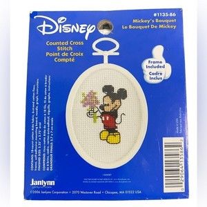 🟡 SALE Disney Mickey Mouse Mickey's Bouquet Counted Cross Stitch